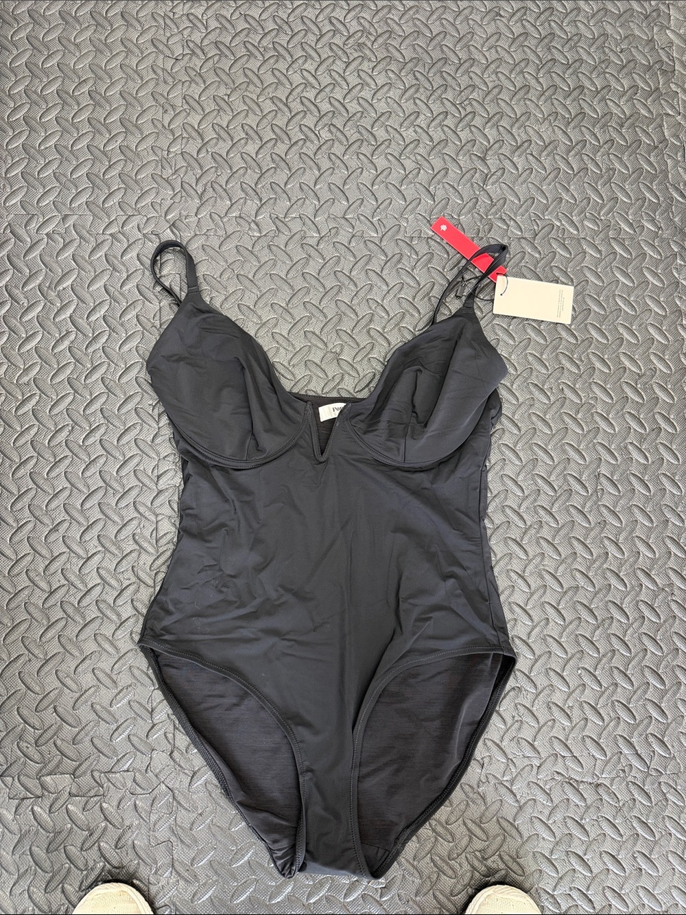 Black Underwire One-Piece Shapewear Swimsuit